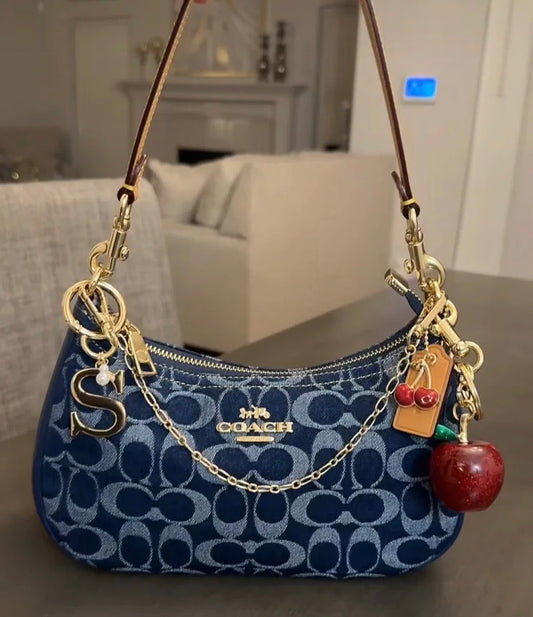Denim Signature Shoulder Bag